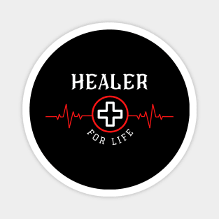 Healer for Life Heartbeat ECG Heart Line Design Roleplaying Game Healing Class Magnet